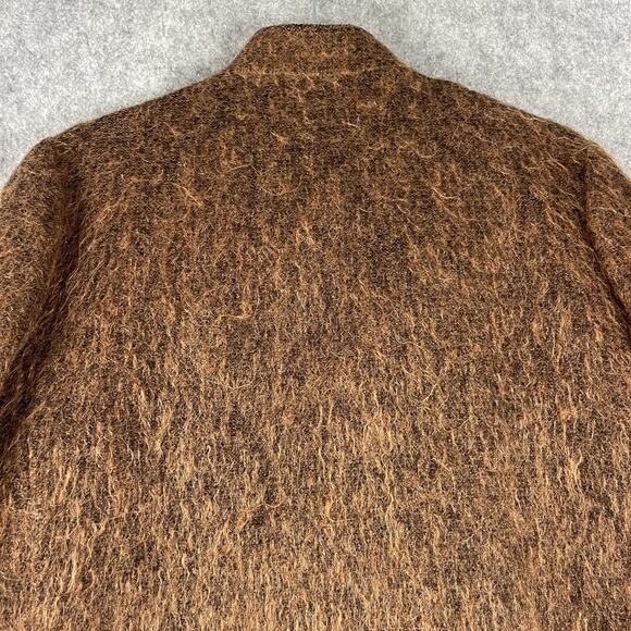 Vintage Jules Tournier Coat Jacket Womens 14 Brown Mohair Made In France 70s - Picture 13 of 16